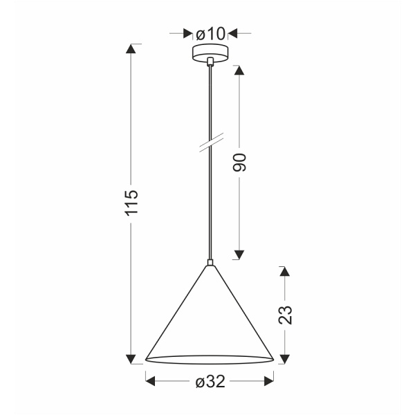 Dunca Lampa Wisząca 32 Czarny 1X40 E27 Klosz Jasny Dębowy Candellux