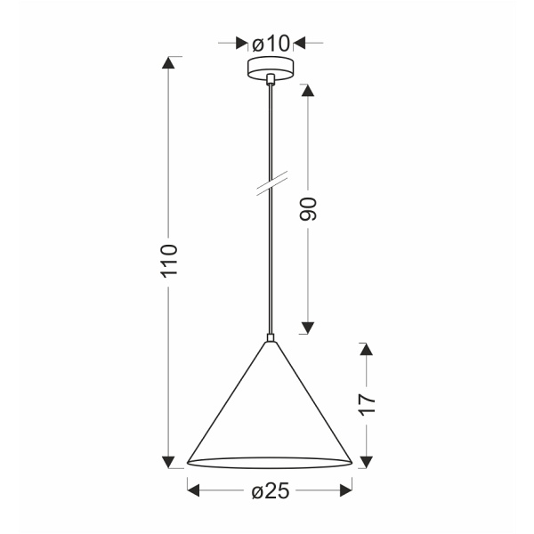 Dunca Lampa Wisząca 25 Czarny 1X40 E27 Klosz Ciemny Orzechowy Candellux