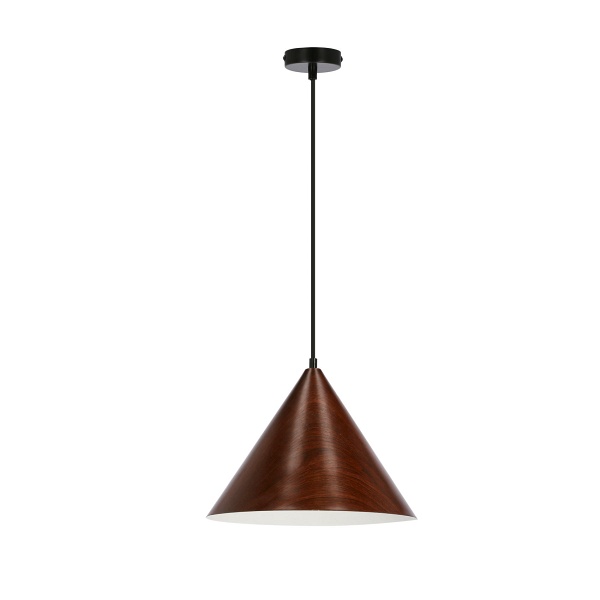 Dunca Lampa Wisząca 32 Czarny 1X40 E27 Klosz Ciemny Orzechowy Candellux