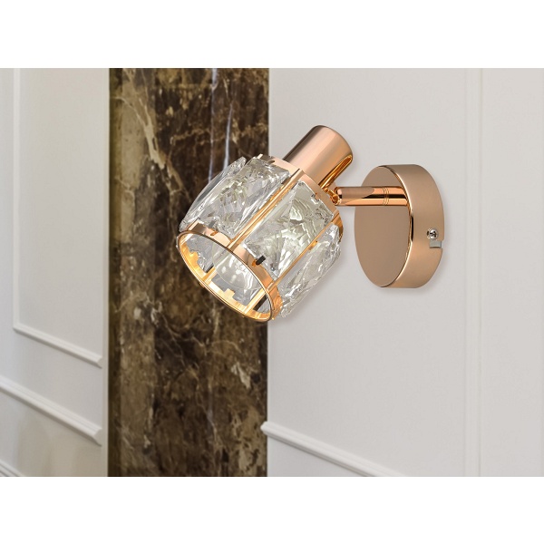 Dubai Lampa Sufitowa Kinkiet Sat Złoty 1X40W E14 Klosz Złoty Z Kryszt Transp Candellux