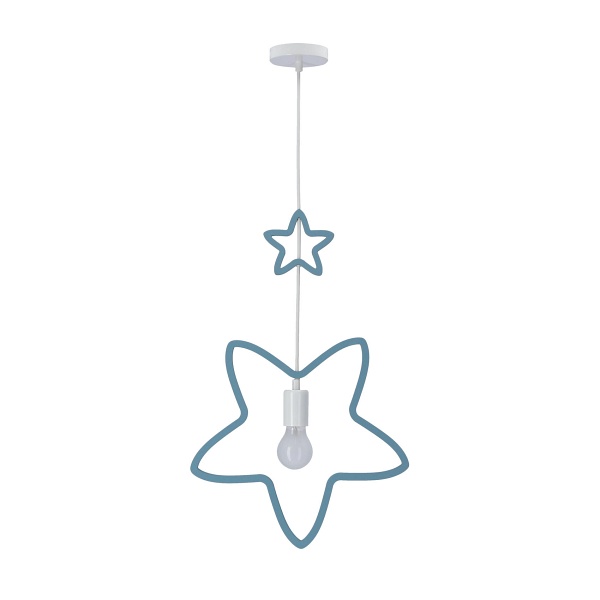 Single Ss Lampa Wisząca 1X20W E27 Iq Kids Niebieski Candellux