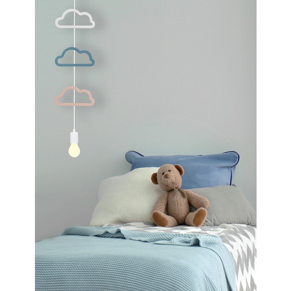 Single Ccc Lampa Wisząca 1X20W E27 Iq Kids Różowy+Niebieski+Biały Candellux