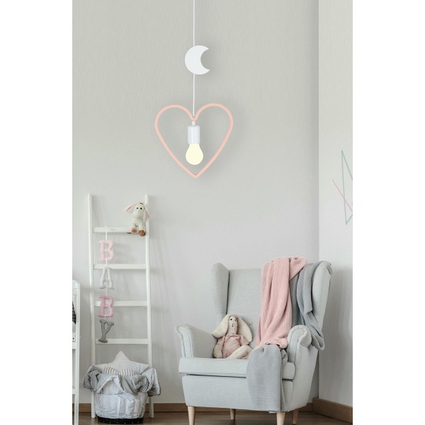 Single Hm Lampa Wisząca 1X20W E27 Iq Kids Różowy+Biały Candellux