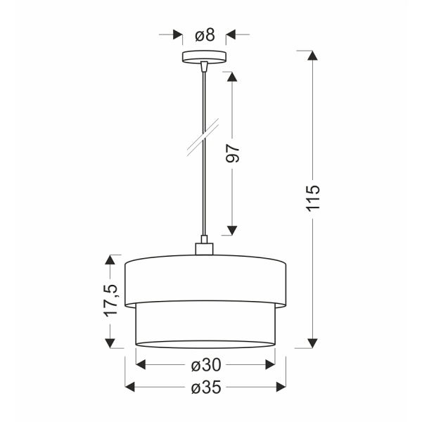 Livorno Lampa Wisząca Czarny 1X60W E27 Abażur Miętowy+Szaro Beżowy Candellux