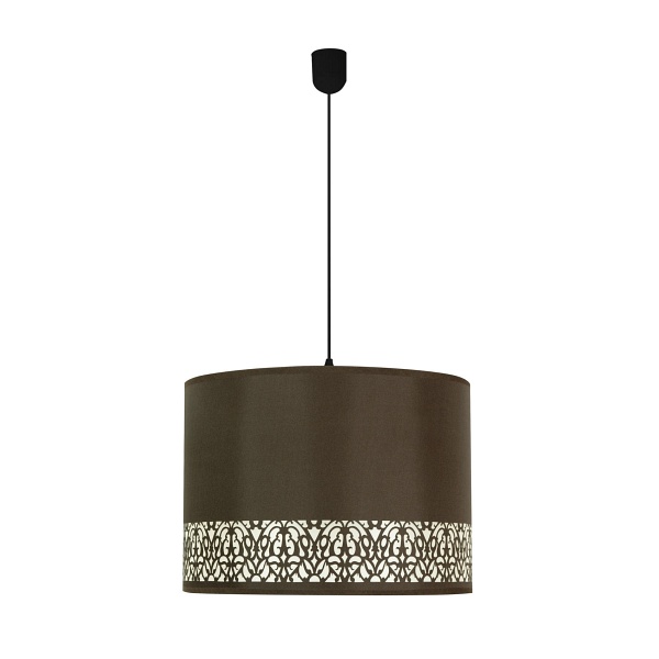 Arabesca Lampa Wisząca Czarny 33X33X24 1X60W E27 Abażur Brązowy Candellux