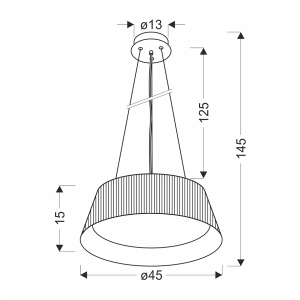 Umbria Lampa Wisząca Czarno Drewniana 1X24W Led Klosz Biały Candellux