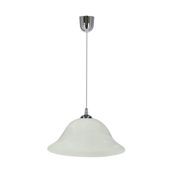 Vera Lampa Wisząca Chromowy 1X60W E27 Klosz Alabastrowy Candellux