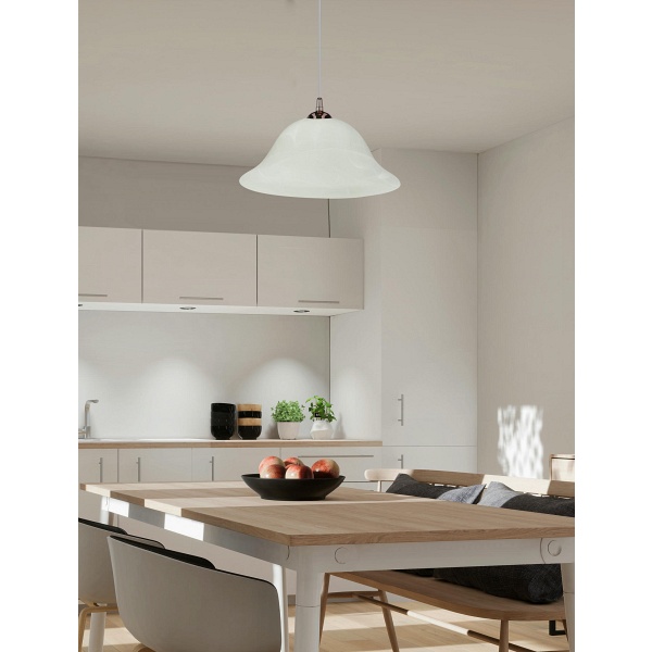 Vera Lampa Wisząca Miedziany 1X60W E27 Klosz Alabastrowy Candellux