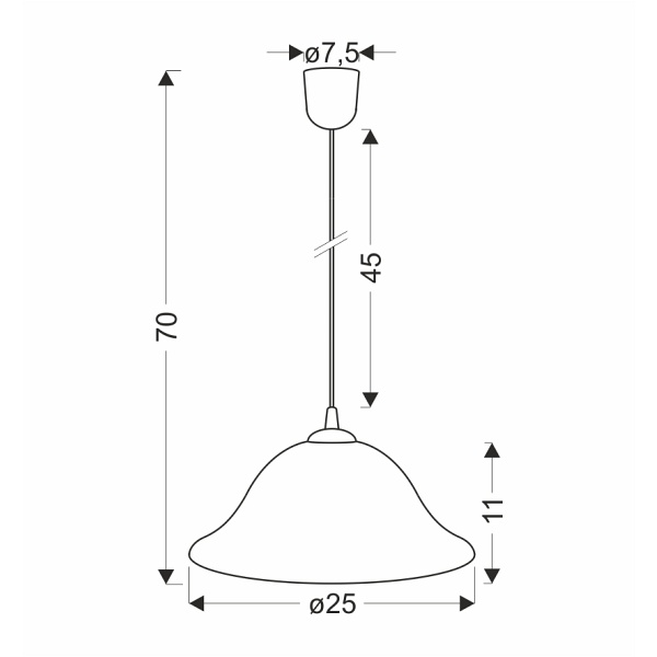 Vera Lampa Wisząca Miedziany 1X60W E27 Klosz Alabastrowy Candellux