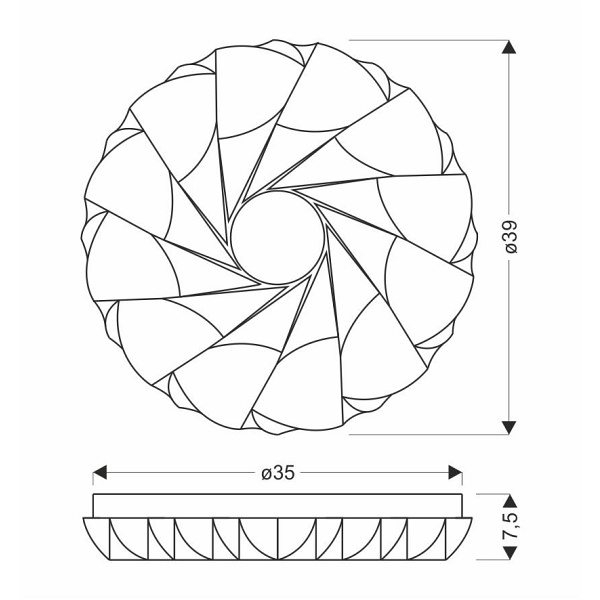 Cake Lampa Sufitowa Plafon 24W Led 39Cm Biały 4000K Candellux