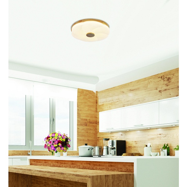 Fiorino Lampa Sufitowa Plafon Drewniany 24W Led 39Cm Biały+Drewniany 4000K Candellux