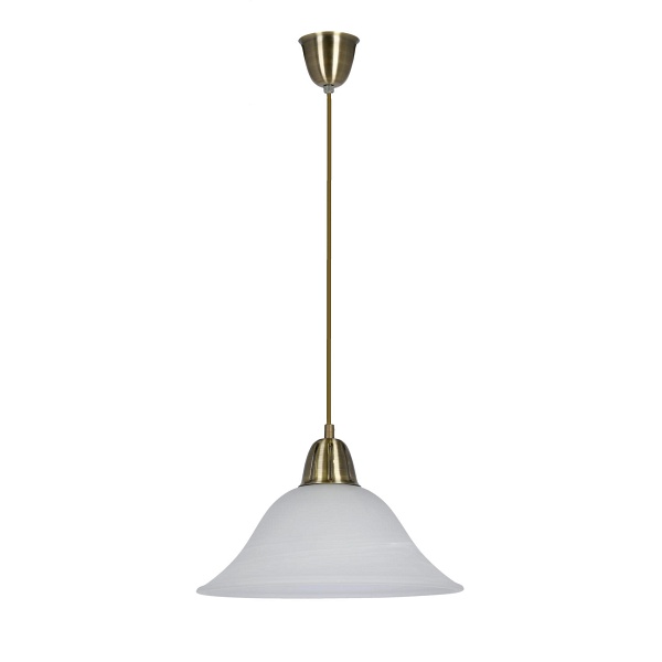 Rubi Lampa Wisząca Patynowy 1X60W E27 Klosz Biały Alabastrowy Candellux