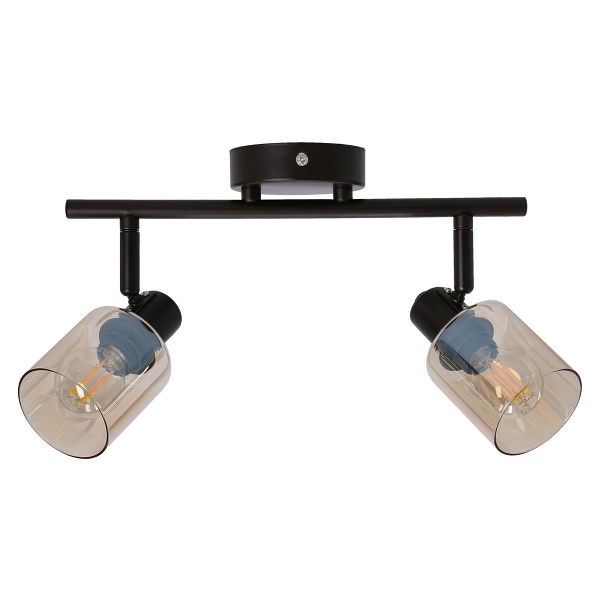 Agra Lampa Sufitowa Brunatny 2X40W E14 Klosz Bursztynowy Candellux