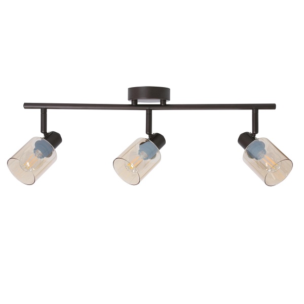 Agra Lampa Sufitowa Brunatny 3X40W E14 Klosz Bursztynowy Candellux