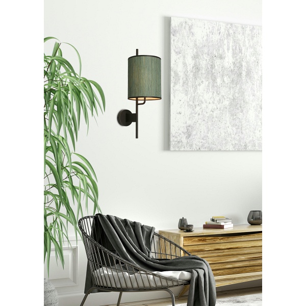 Bendi Lampa Kinkiet Czarny 1X40W E27 Abażur Zielony Candellux