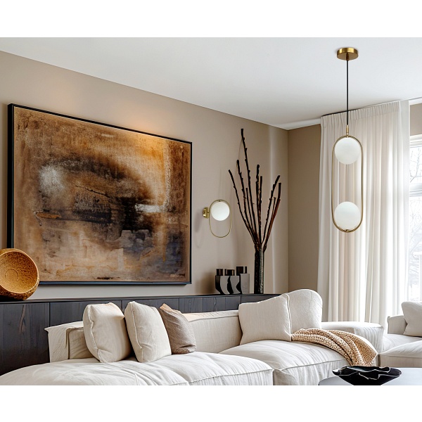 Cordel Lampa Kinkiet Złoty Szczotkowany 1X28W G9 Klosz Biały Candellux