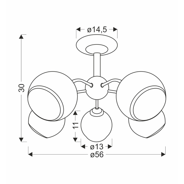 Marinen Lampa Wisząca Czarny 5X40W E27 Klosz Biały Z Obwódką Candellux