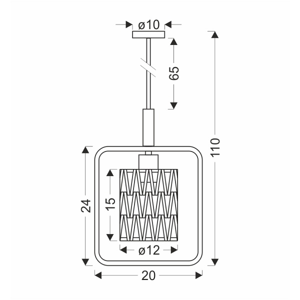 Crown Lampa Wisząca Czarny 1X40W E27 Abażur Beżowy Candellux