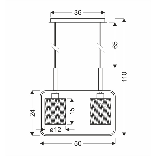 Crown Lampa Wisząca Czarny 2X40W E27 Abażur Beżowy Candellux