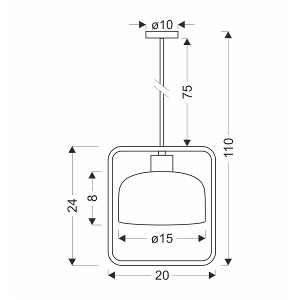 Zodiac Lampa Wisząca Czarny 1X40W E27 Klosz Biały Candellux