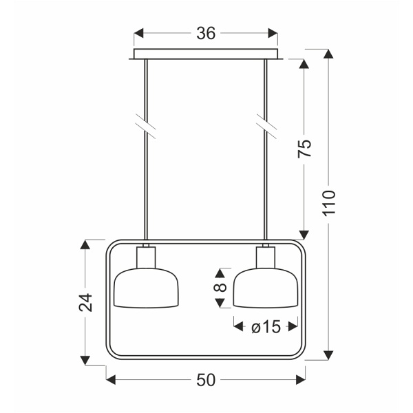 Zodiac Lampa Wisząca Czarny 2X40W E27 Klosz Biały Candellux