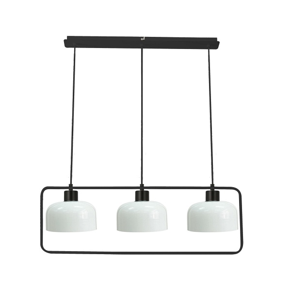 Zodiac Lampa Wisząca Czarny 3X40W E27 Klosz Biały Candellux