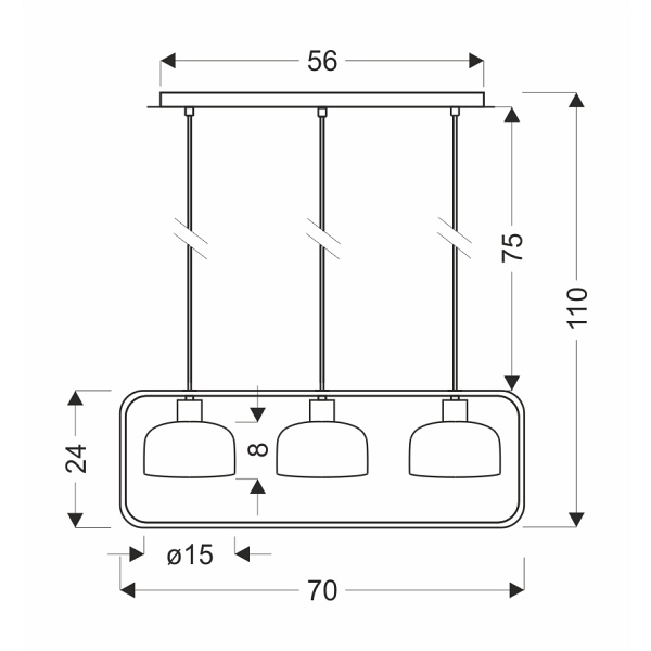Zodiac Lampa Wisząca Czarny 3X40W E27 Klosz Biały Candellux