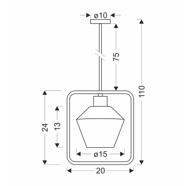 Niko Lampa Wisząca Czarny 1X40W E27 Klosz Bezbarwny Karbowany Candellux