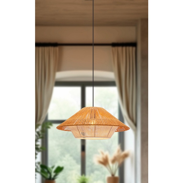 Lampa wisząca Africa 50 czarna beżowy biała 1x40w - Candellux