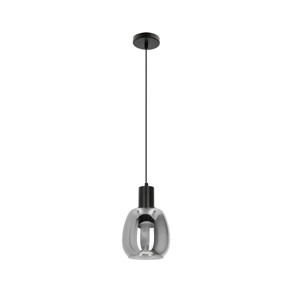 Udin Small Lampa Wisząca Czarny 1X15W Gu10 Klosz Szary Candellux