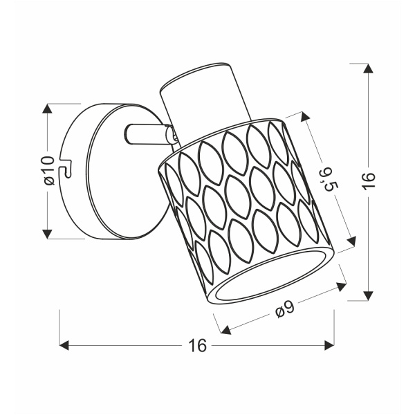 Bill Lampa Kinkiet Czarny 1X40W E27 Klosz Dymiony Candellux