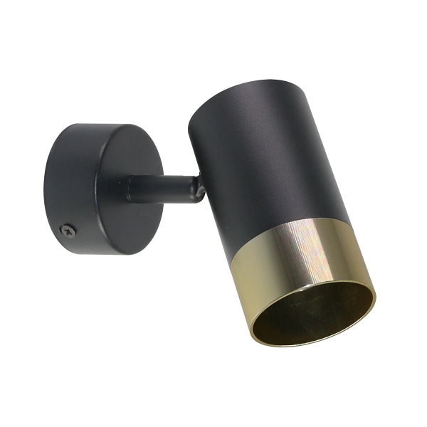 Tobi Lampa Kinkiet Czarny 1X15W Gu10 Klosz Czarny+Złoty Candellux