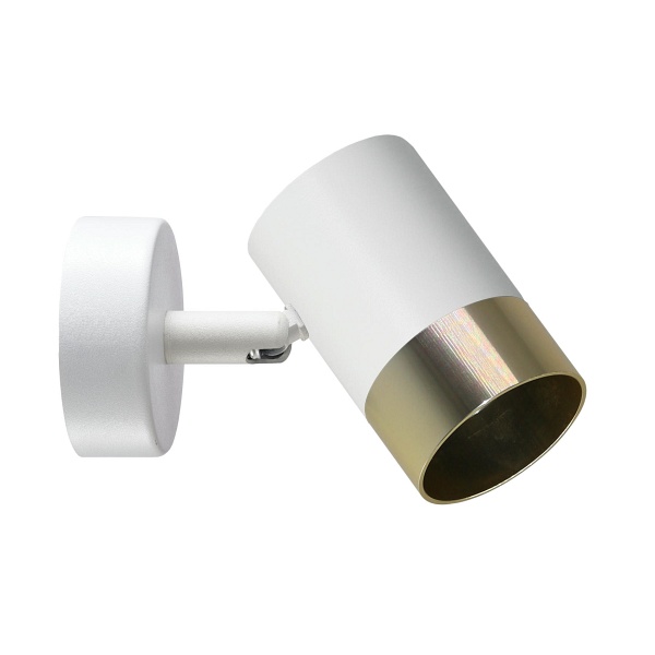 Tobi Lampa Kinkiet Biały 1X15W Gu10 Klosz Biały+Złoty Candellux