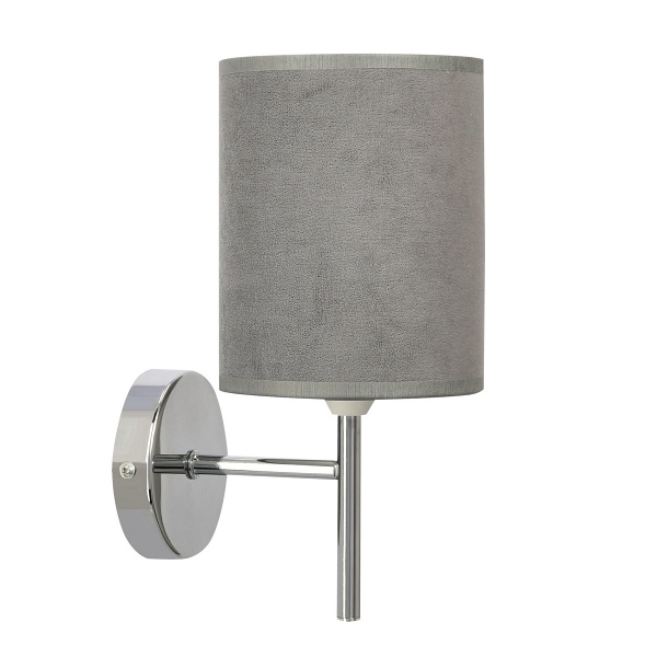 Yan Lampa Kinkiet Chromowy 1X40W E14 Abażur Grafitowy Candellux