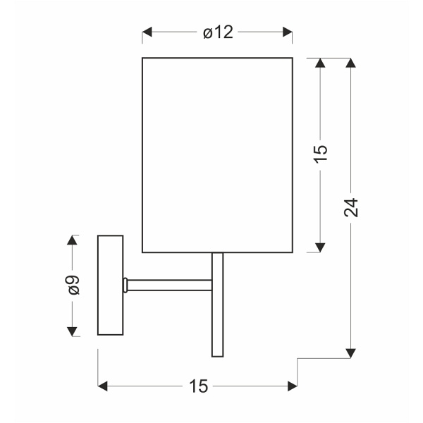 Yan Lampa Kinkiet Chromowy 1X40W E14 Abażur Grafitowy Candellux