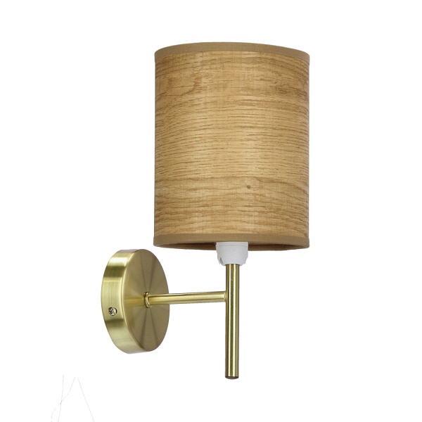 Yan Lampa Kinkiet Patynowy 1X40W E14 Abażur Orzechowy Candellux