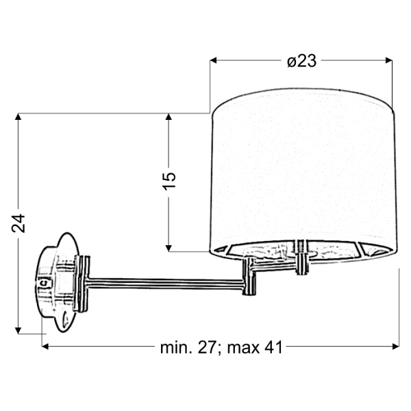 Alexia Lampa Kinkiet Chromowy 1X40W E14 Abażur Czarny Candellux