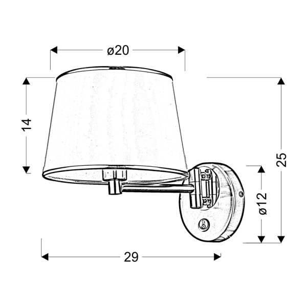 Ibis Lampa Kinkiet Patynowy 1X40W E14 Abażur Czarny Candellux