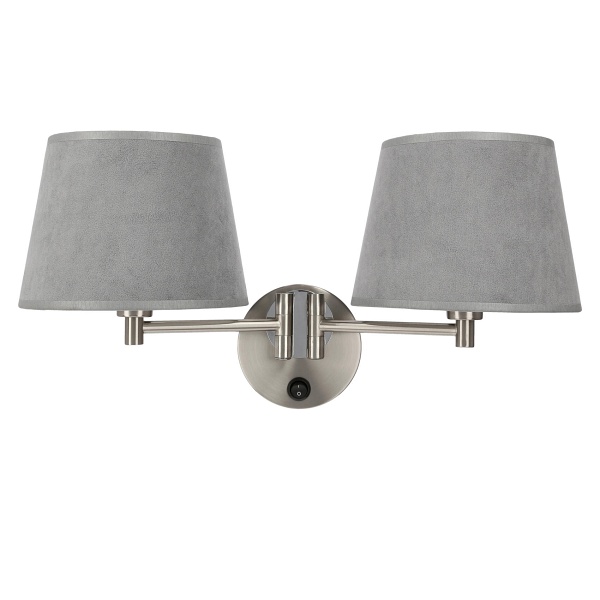 Ibis Lampa Kinkiet Satynowy 2X40W E14 Abażur Grafitowy Candellux