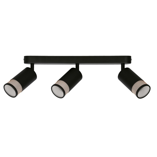 Flin Lampa Sufitowa Listwa Czarny 3X15W Gu10 Klosz Czarny+Złoty Candellux