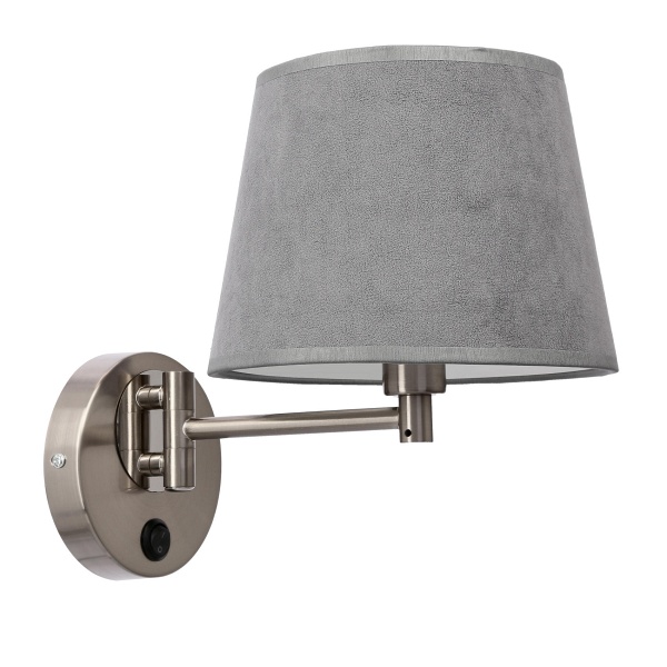 Ibis Lampa Kinkiet Satynowy 1X40W E14 Abażur Grafitowy Candellux
