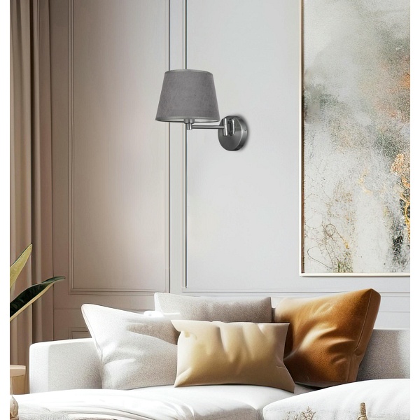 Ibis Lampa Kinkiet Satynowy 1X40W E14 Abażur Grafitowy Candellux