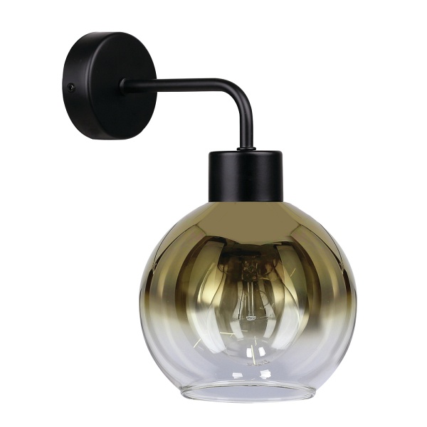 Lady Lampa Kinkiet Czarny 1X40W E27 Klosz Złoty Candellux