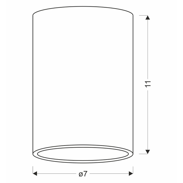 Tuba Lampa Sufitowa Czarny 1X15W Gu10 Odbł. Złoty Śr. 7 Cm Candellux