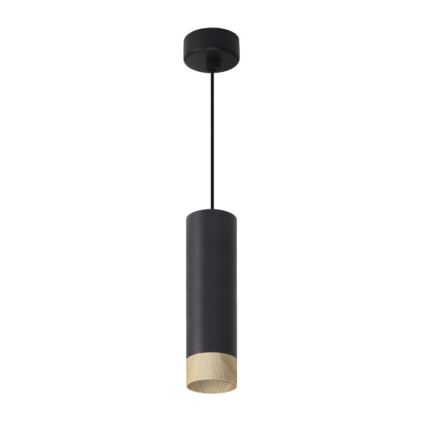 Conti Lampa Wisząca Czarny 1X15W Gu10 Klosz Czarny+Drewniany Candellux