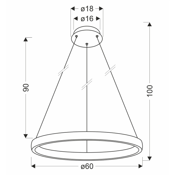 Hashim Lampa Wisząca 60Cm Złoty 34W Led Kryształki Bezbarwne Candellux