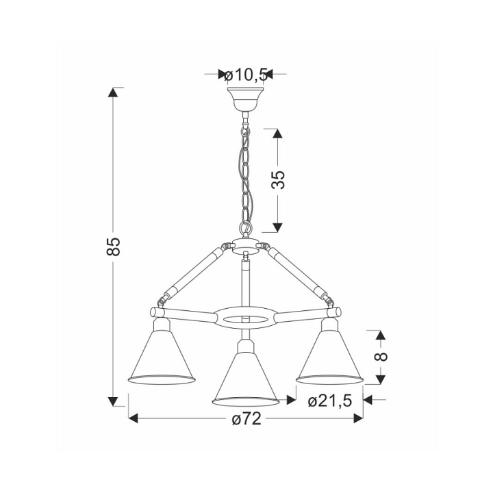 Lampa wisząca Nowoczesna negru kolor czarna salonu 3x40w - Candellux