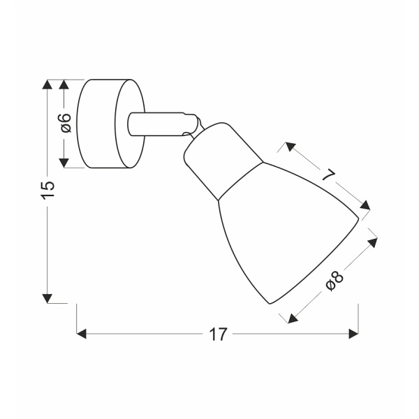 Costa Kinkiet 1X40W E14 Czarny Klosz Biały Candellux