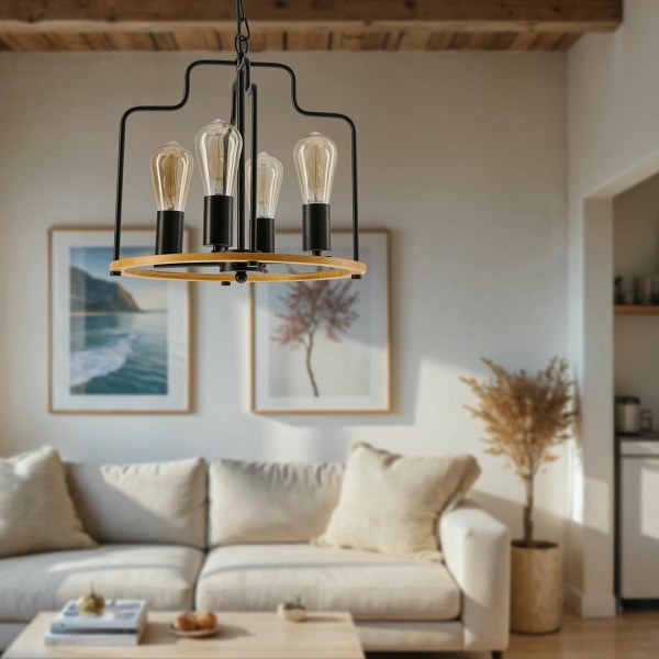 Datus Lampa Sufitowa Czarny 4X40W E27 Candellux