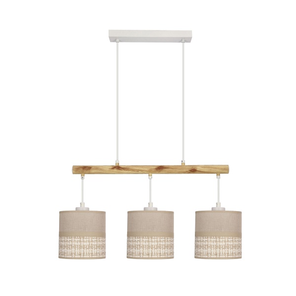 Izotto Lampa Wisząca Biały 3X60W E27 Abażur Beżowy Candellux